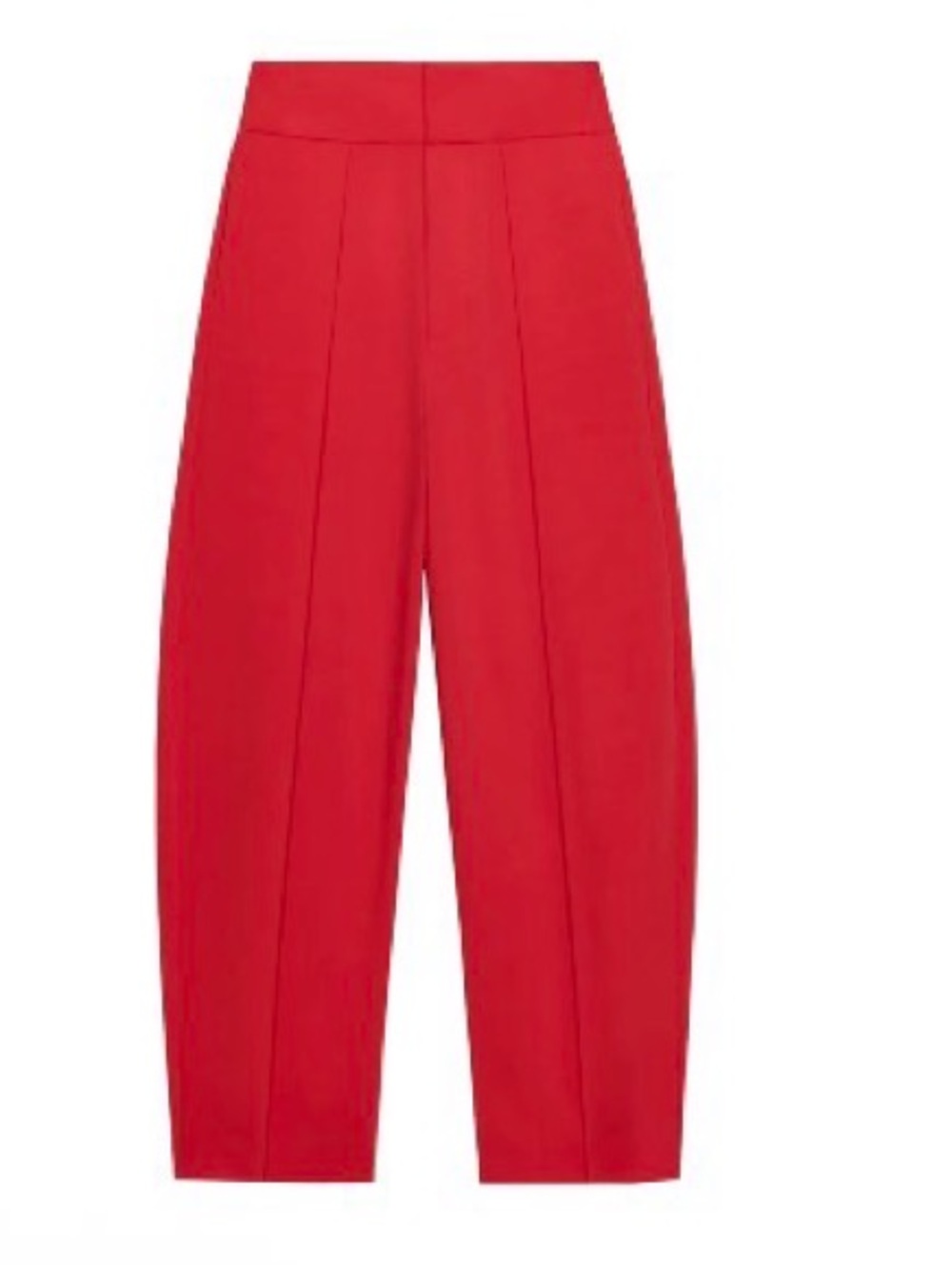 Zara Red High-Waist pleated balloon pants